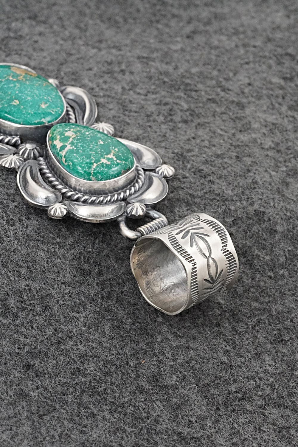 Turquoise & Sterling Silver Pendant - Raymond Delgarito