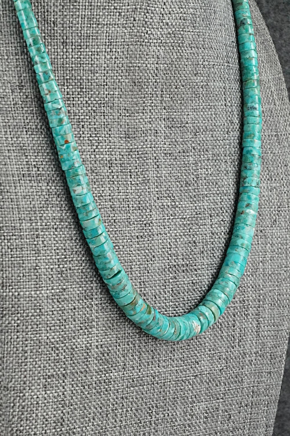 Turquoise & Sterling Silver Necklace 18" - Doreen Jake
