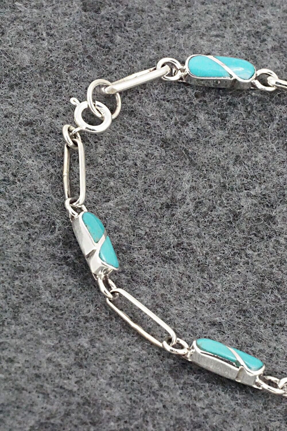 Turquoise & Sterling Silver Link Bracelet - Gina Dosedo