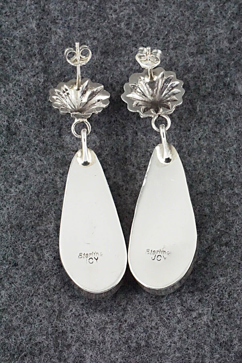 Turquoise and Sterling Silver Earrings - Juan Yellowhorse