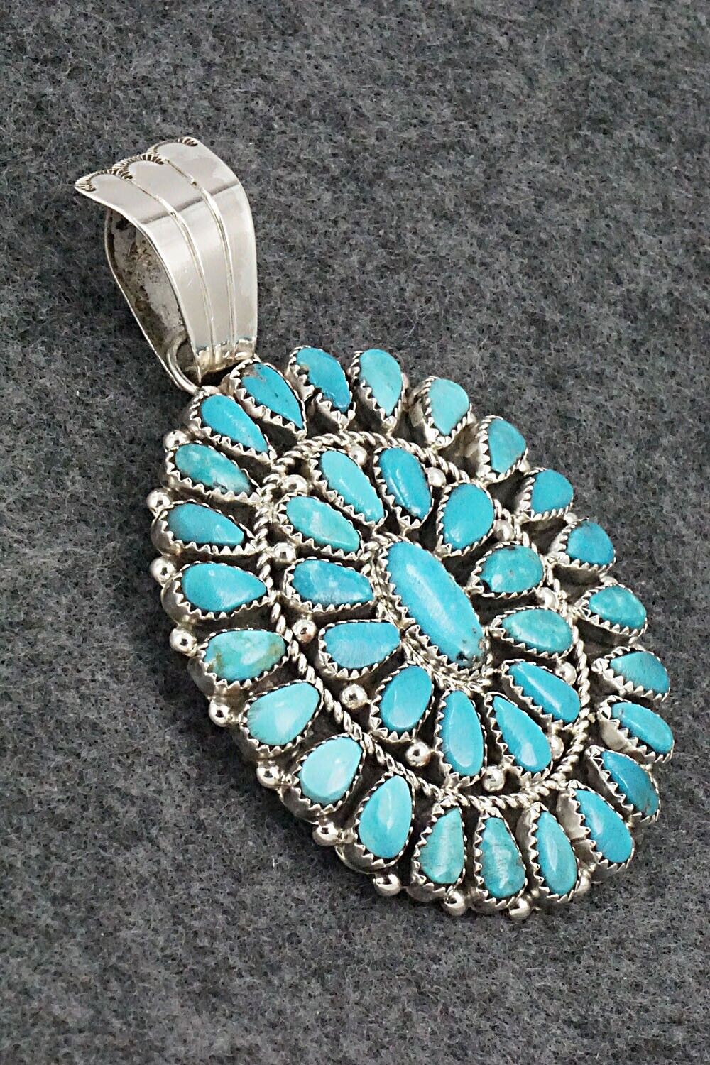 Turquoise & Sterling Silver Pendant - Eunise Wilson