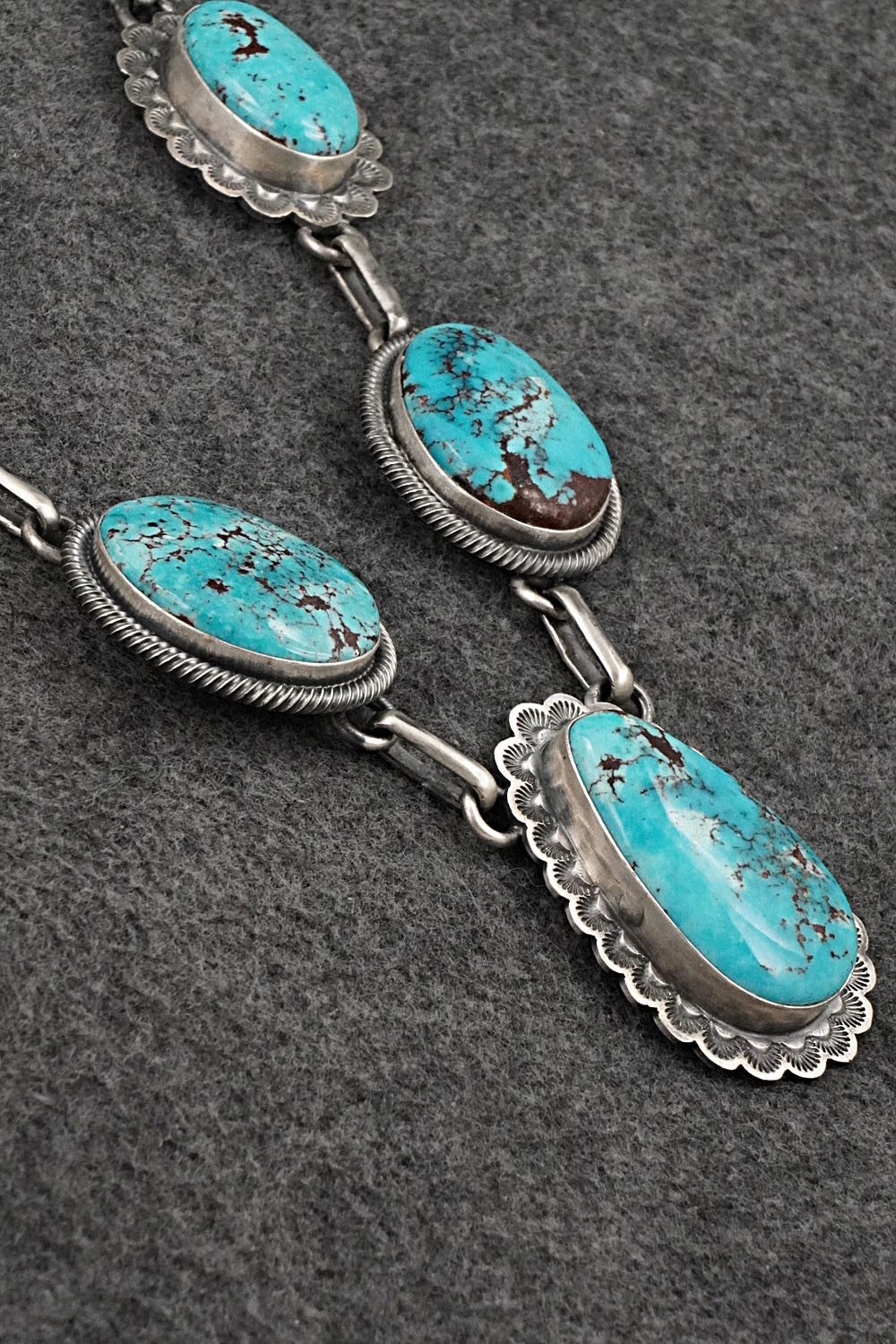 Turquoise & Sterling Silver Necklace and Earrings Set - Mark Yazzie
