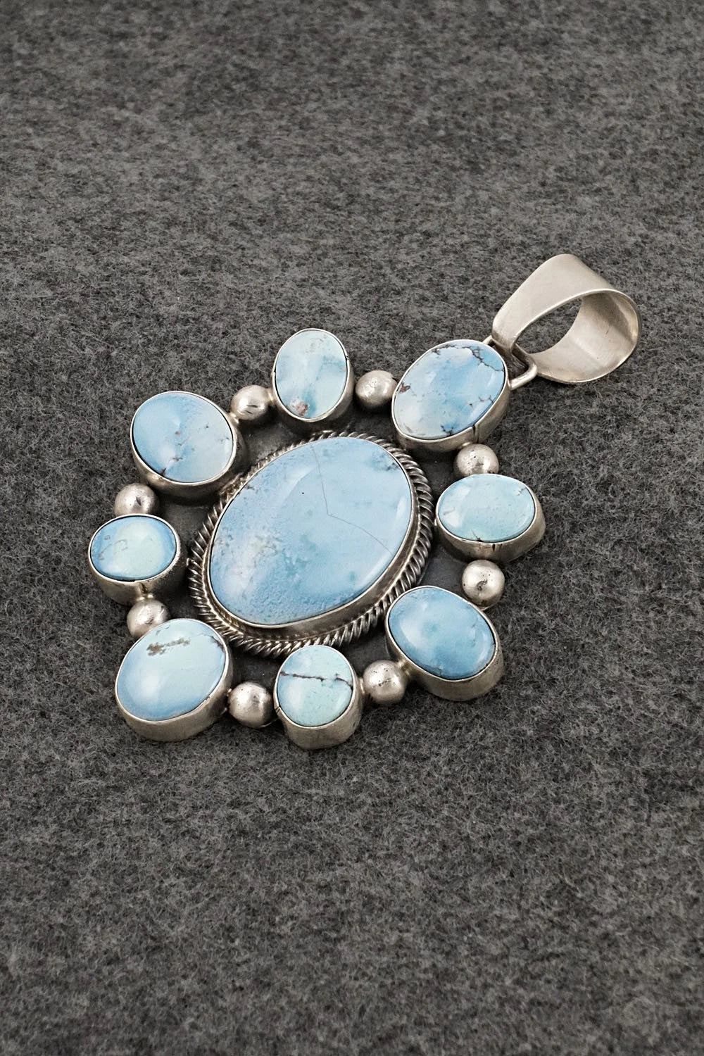 Turquoise & Sterling Silver Pendant and Earrings Set - Bobby Johnson