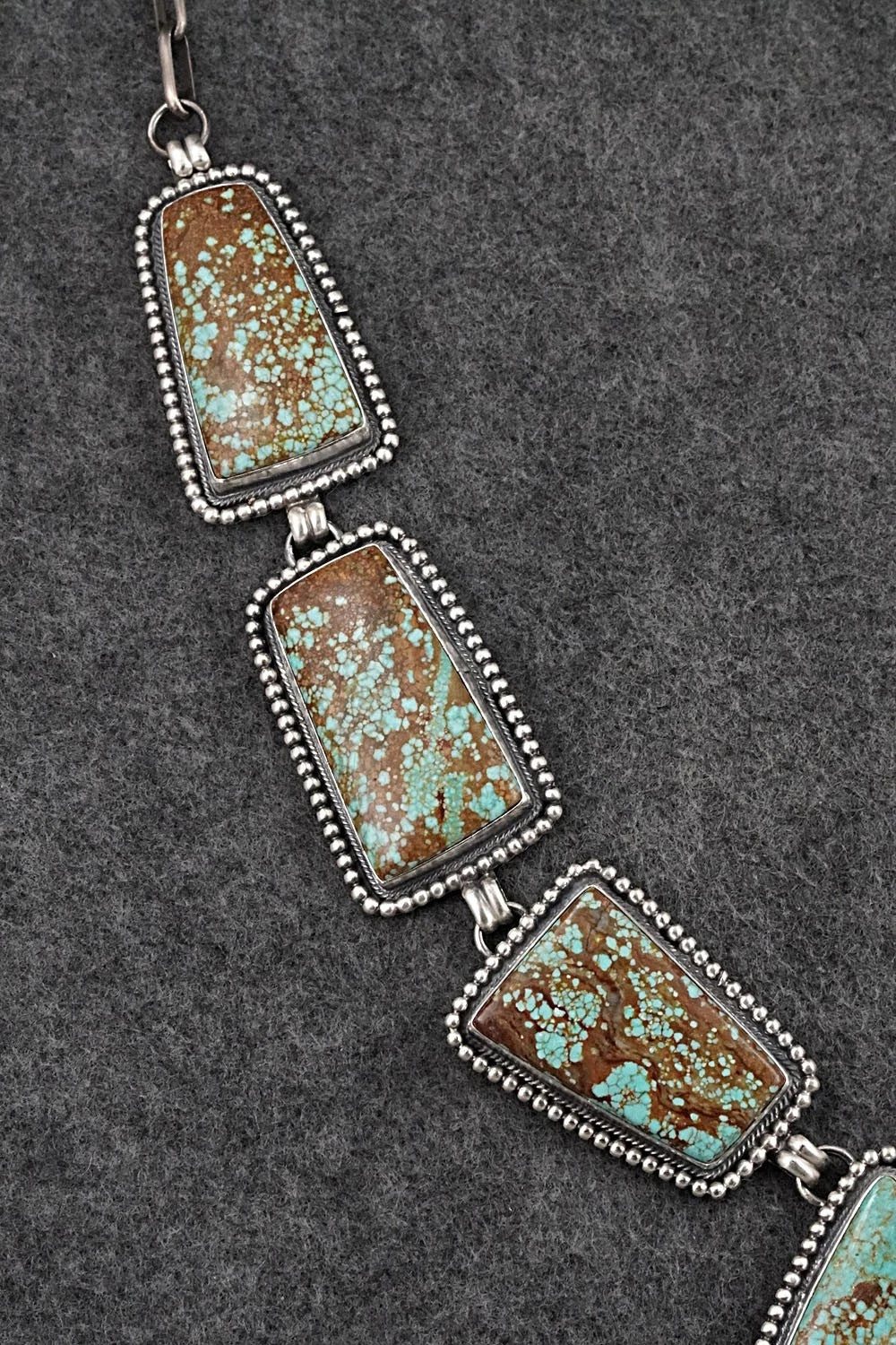 Turquoise & Sterling Silver Necklace and Earrings Set - Darrin Livingston
