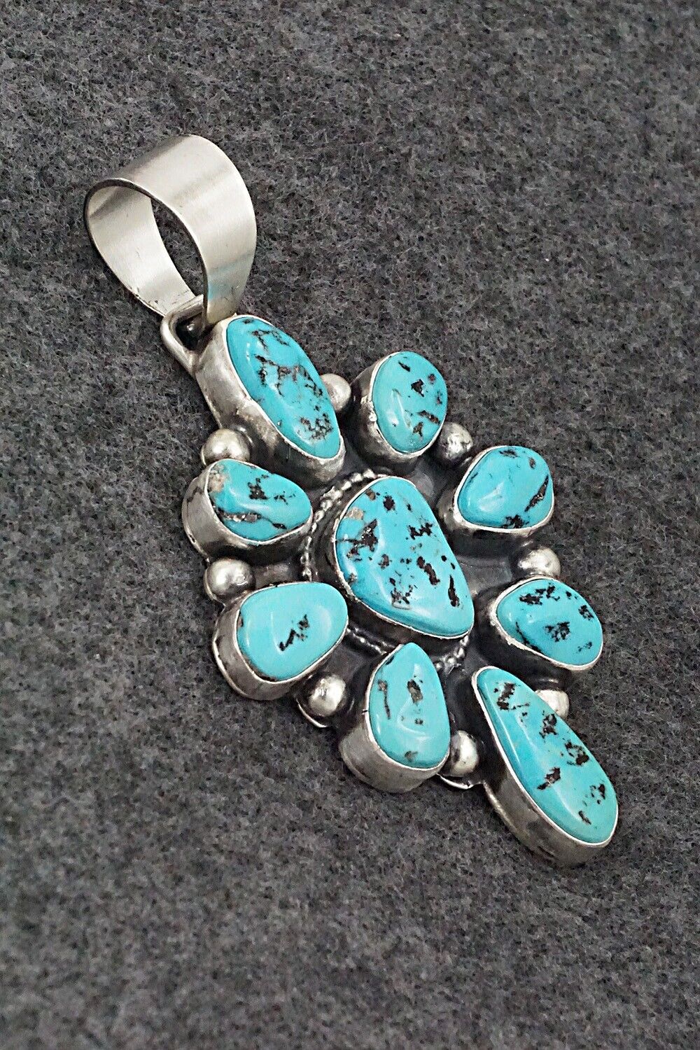 Turquoise & Sterling Silver Pendant - Bobby Johnson