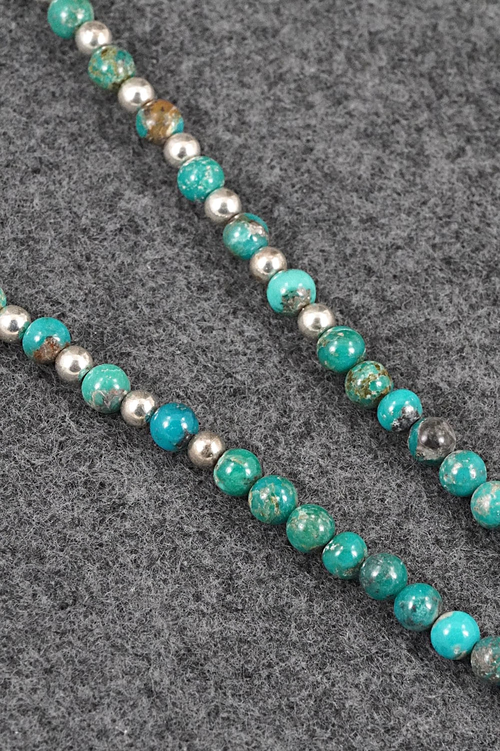 Turquoise & Sterling Silver Necklace 18" - Doreen Jake