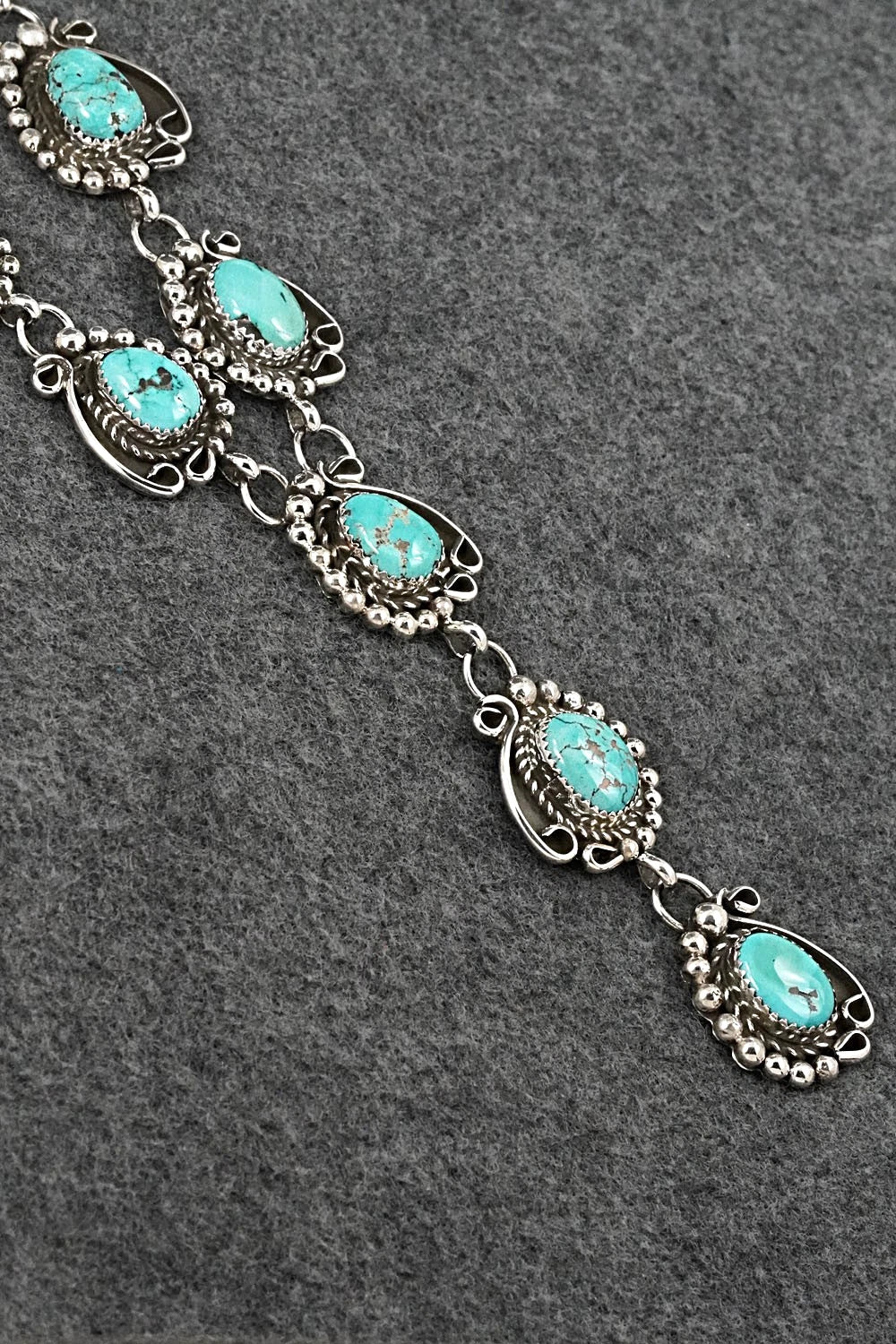 Turquoise & Sterling Silver Necklace and Earrings Set - Phil Nez