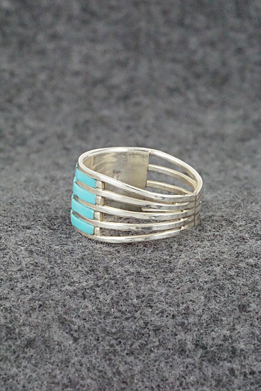 Turquoise & Sterling Silver Ring - Claresse Kylestewa - Size 8.75