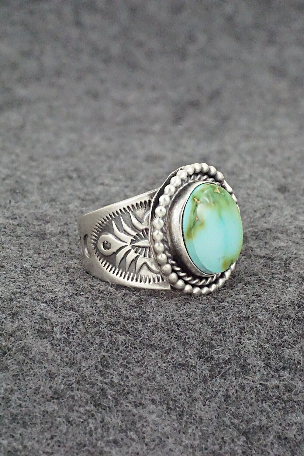 Turquoise & Sterling Silver Ring - Samuel Yellowhair - Size 7