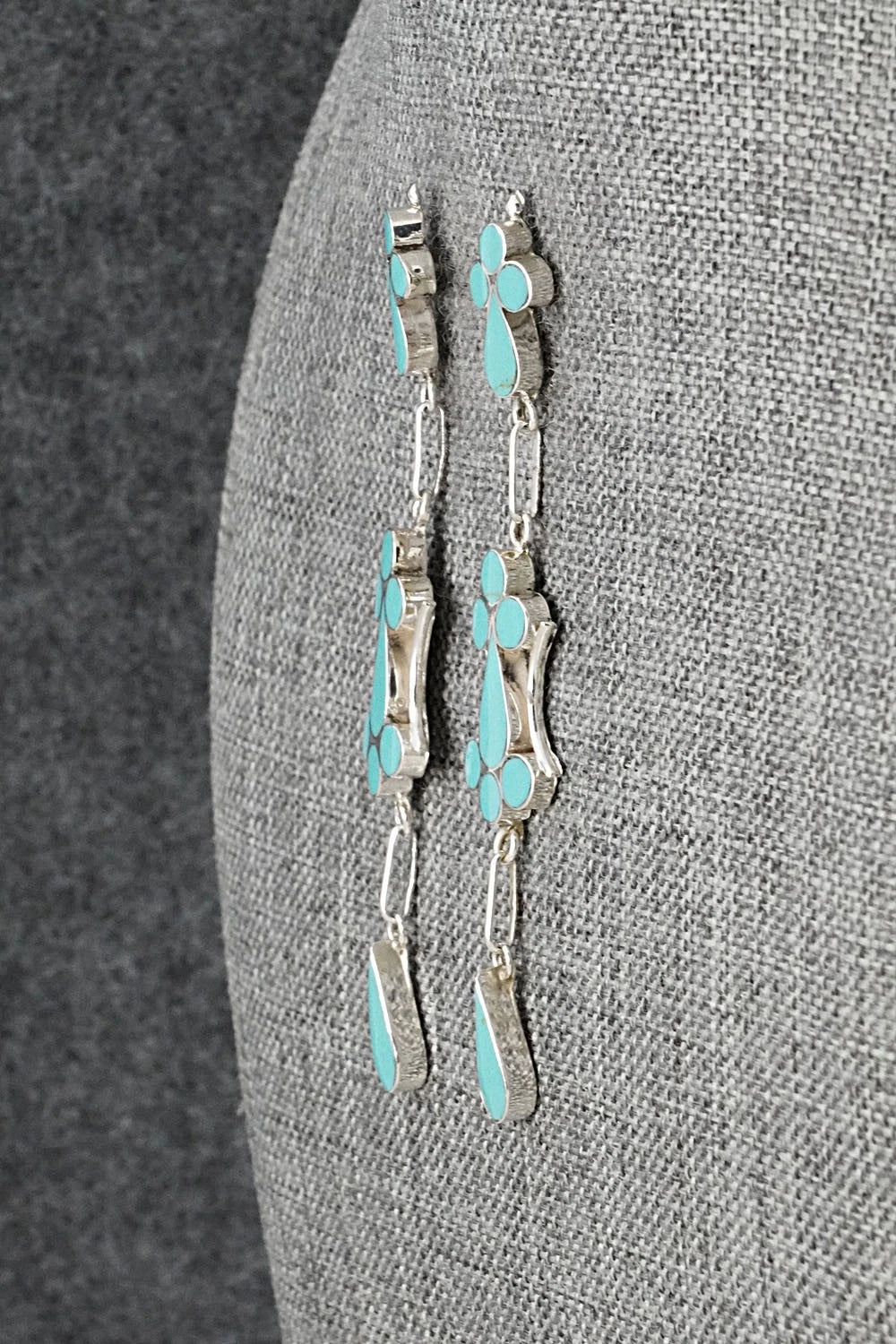 Turquoise & Sterling Silver Earrings - Vivianita Booqua