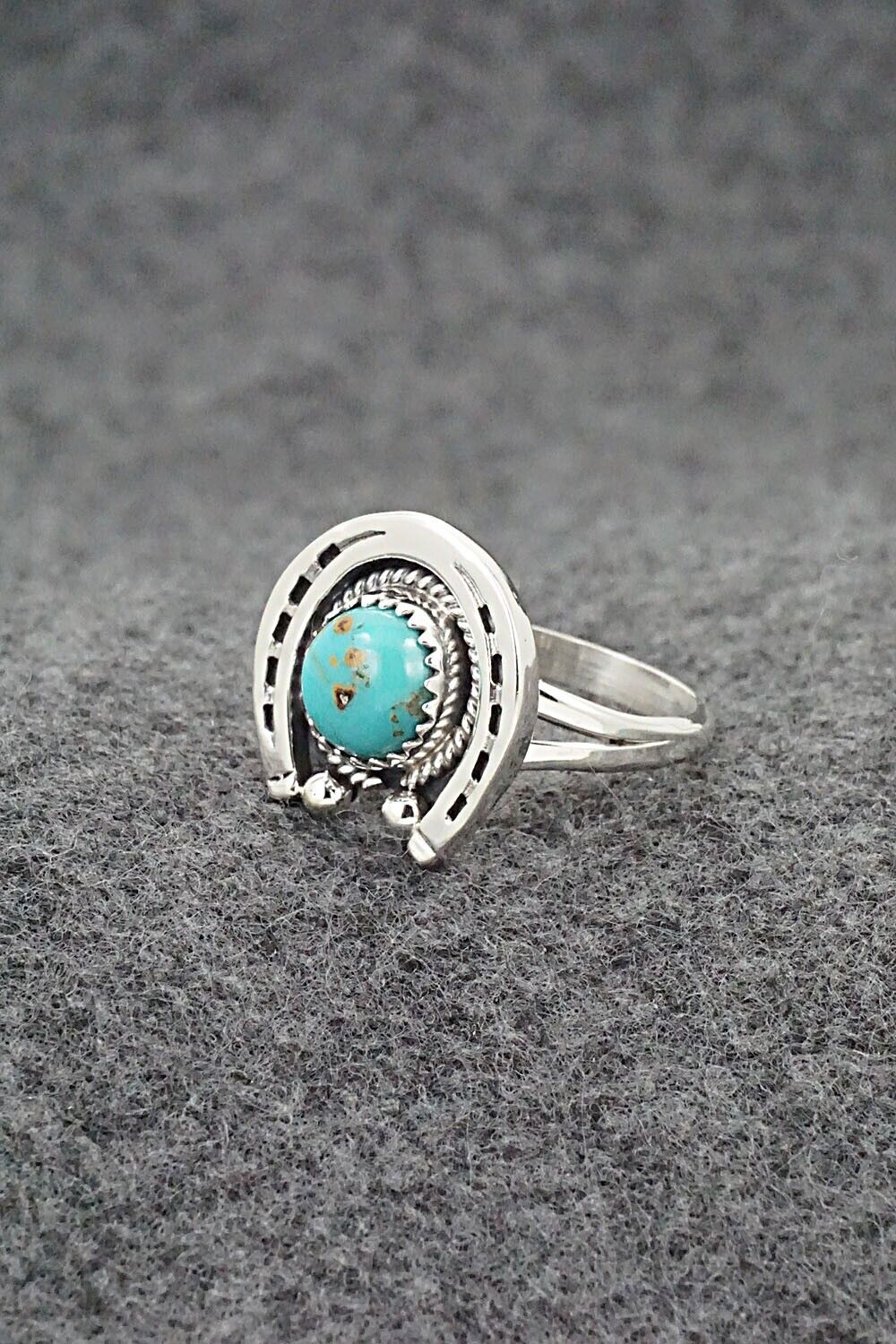 Turquoise & Sterling Silver Ring - Alice Rose Saunders - Size 8