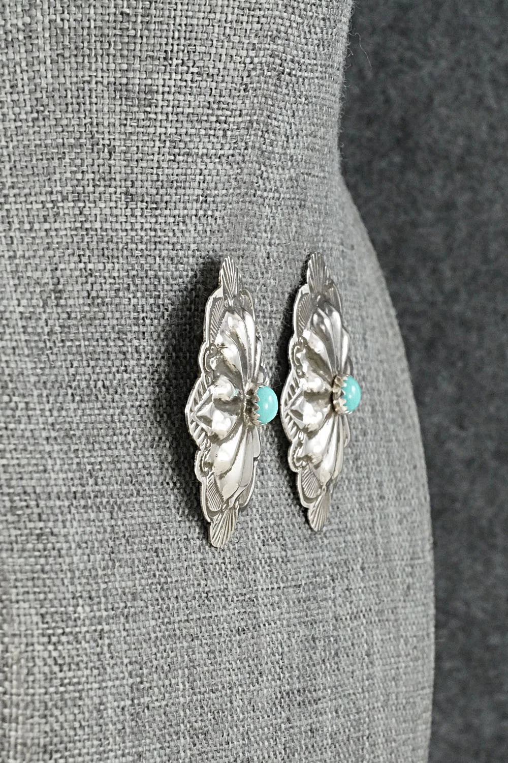 Turquoise & Sterling Silver Earrings - Charlotte Blackgoat