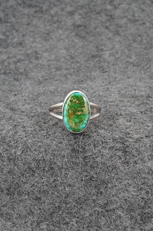 Turquoise & Sterling Silver Ring - Rosemary Saunders - Size 9