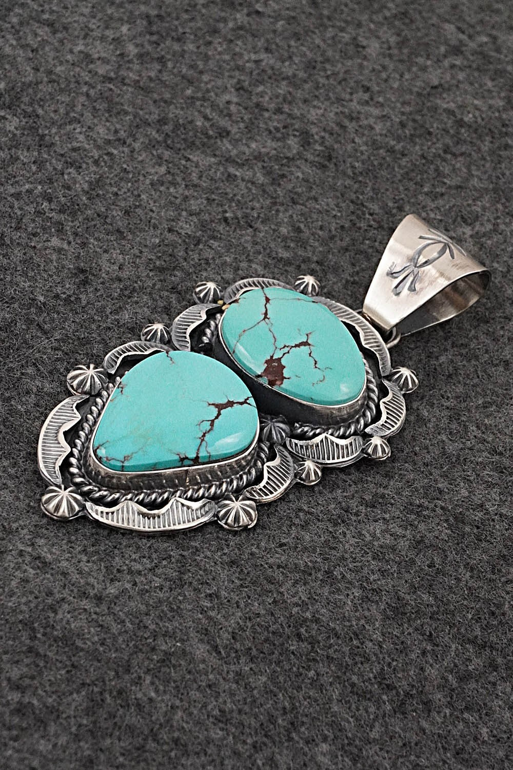 Turquoise & Sterling Silver Pendant - Raymond Delgarito