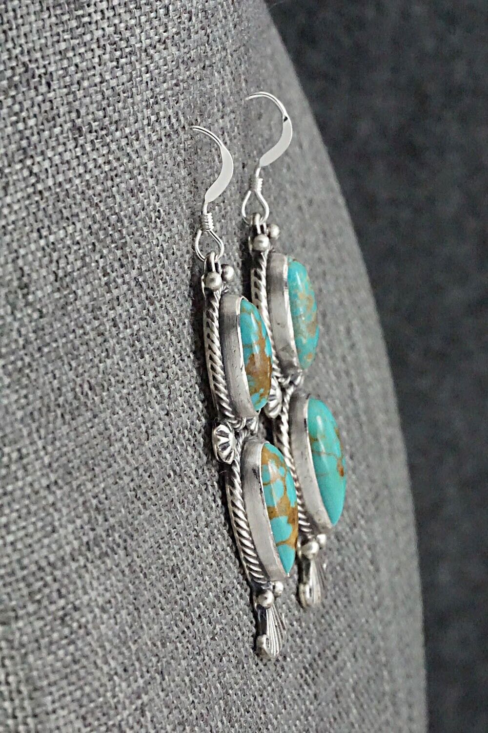 Turquoise & Sterling Silver Earrings - Verley Betone