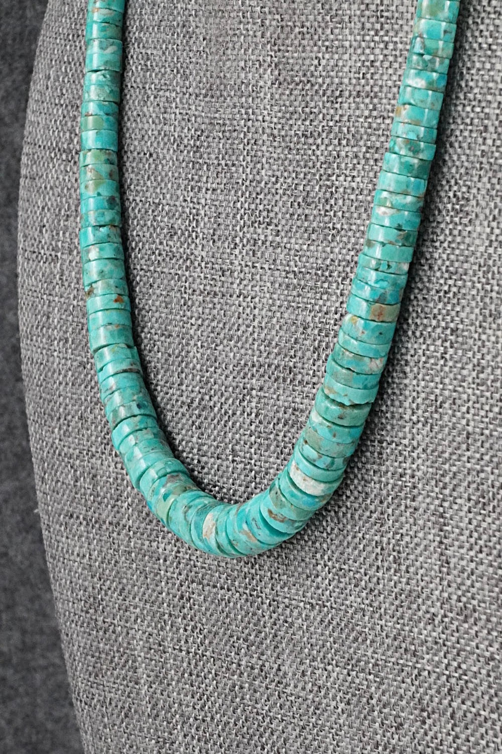 Turquoise & Sterling Silver Necklace 18" - Doreen Jake