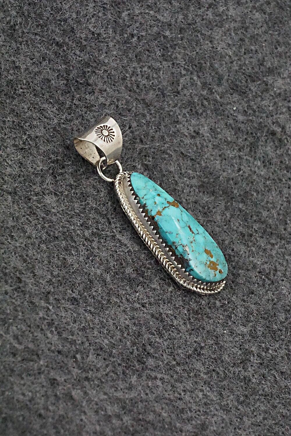 Turquoise & Sterling Silver Pendant - Ernest Hawthorne