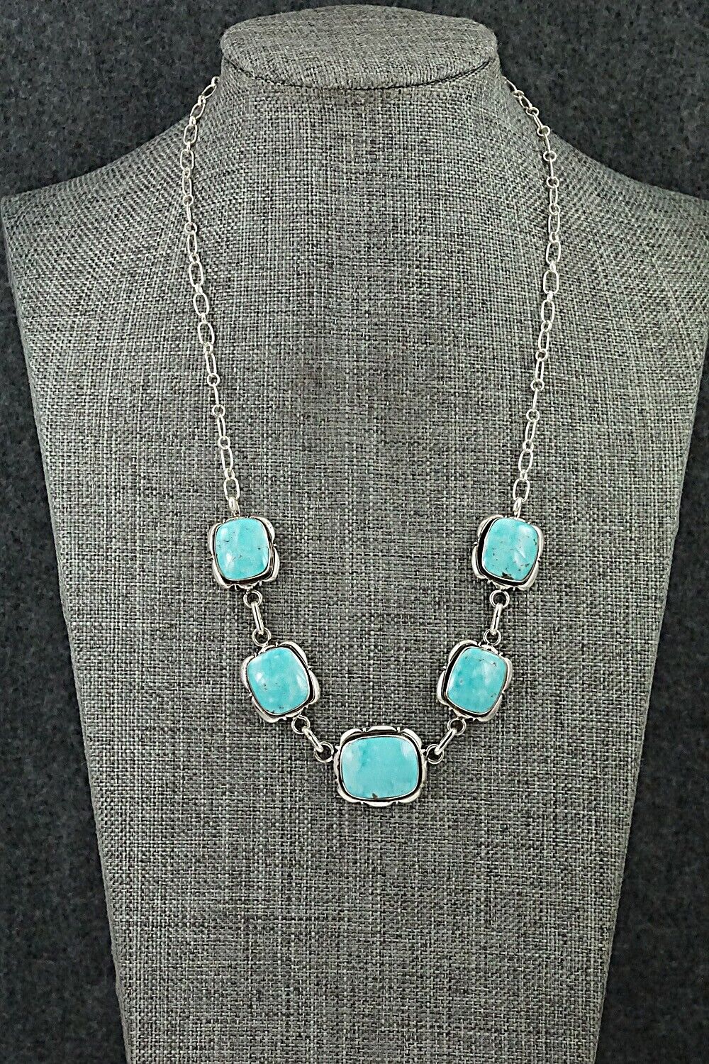 Turquoise & Sterling Silver Necklace - Mike Smith