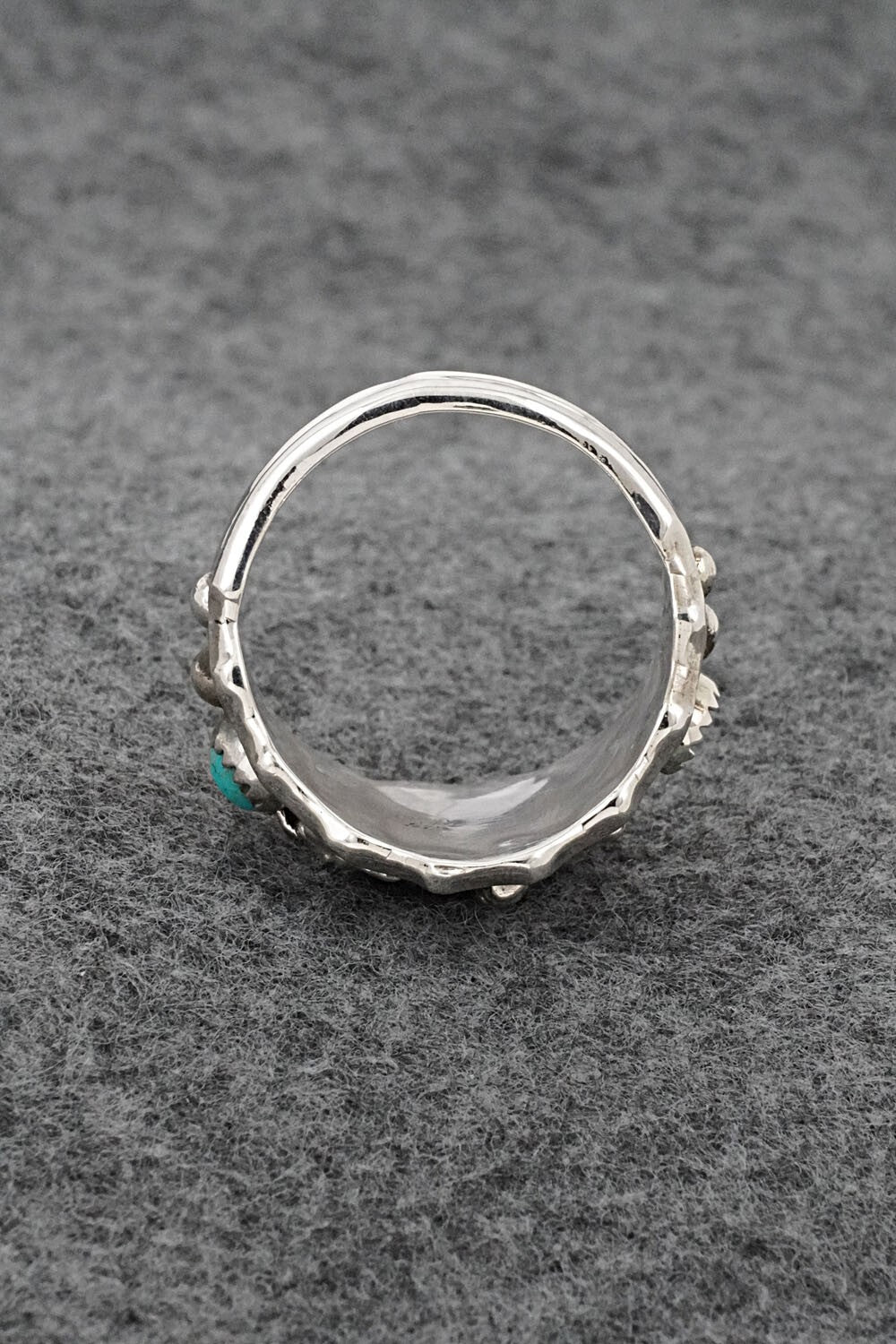 Turquoise & Sterling Silver Ring - Genevieve Francisco - Size 14