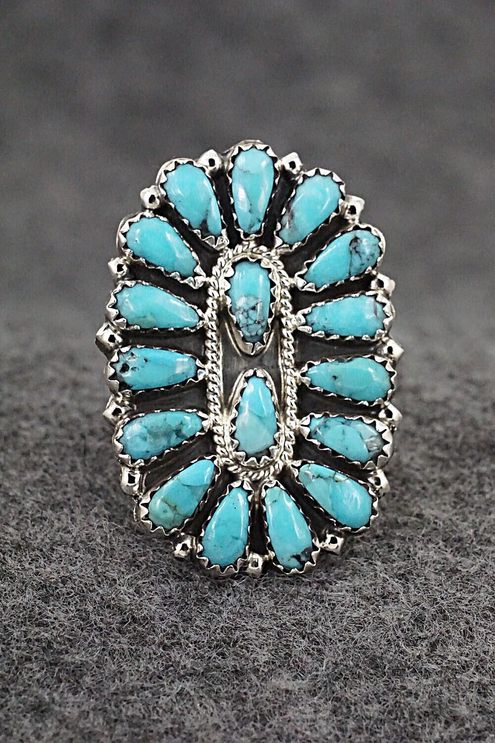 Turquoise & Sterling Silver Ring - Zeita Begay - Size 7.5