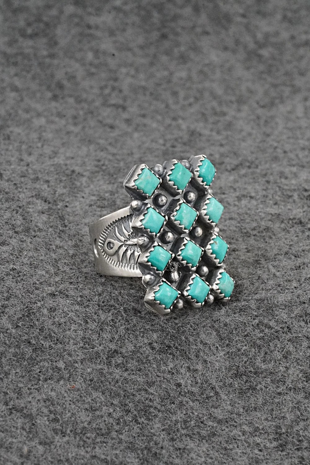 Turquoise & Sterling Silver Ring - Verley Betone - Size 7