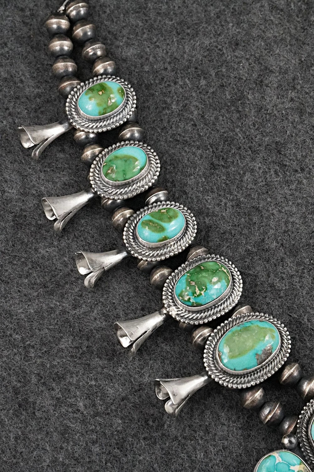Turquoise & Sterling Silver Squash Blossom Set - Darrin Livingston