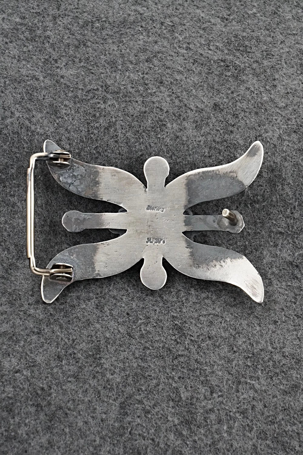 Turquoise & Sterling Silver Belt Buckle - Harrison Bitsue