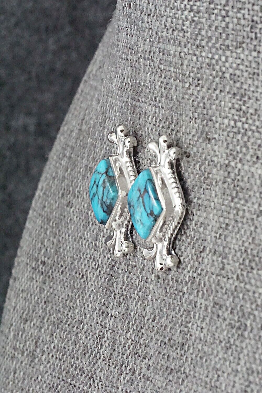 Turquoise and Sterling Silver Earrings - Louise Joe