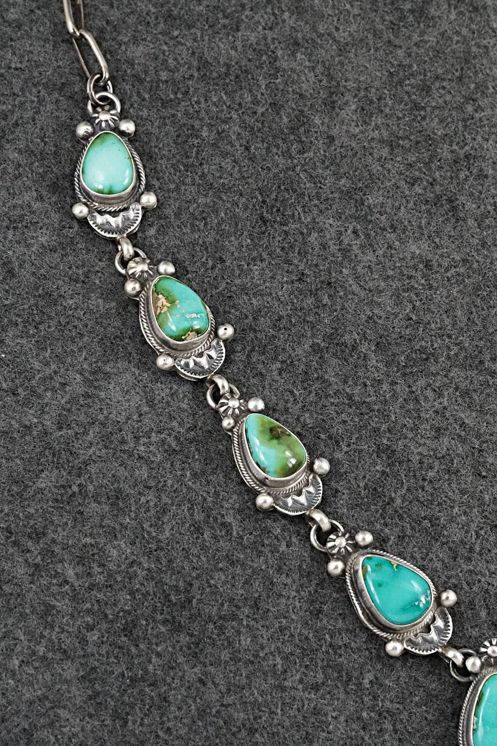 Turquoise & Sterling Silver Necklace and Earrings Set - Kathleen Livingston