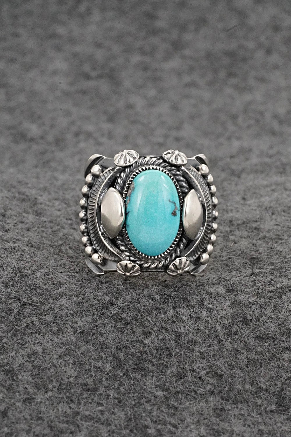 Turquoise & Sterling Silver Ring - Delbert Gordon - Size 8.5