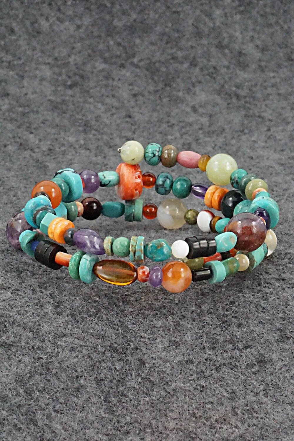 Multi-Stone Beaded Wrap Bracelet - Helen Tsosie