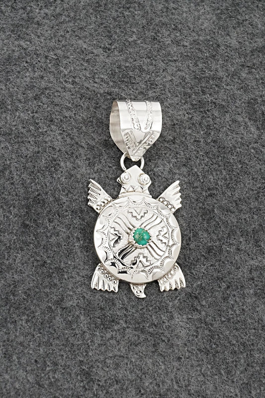 Turquoise & Sterling Silver Pendant - Alonzo Mariano