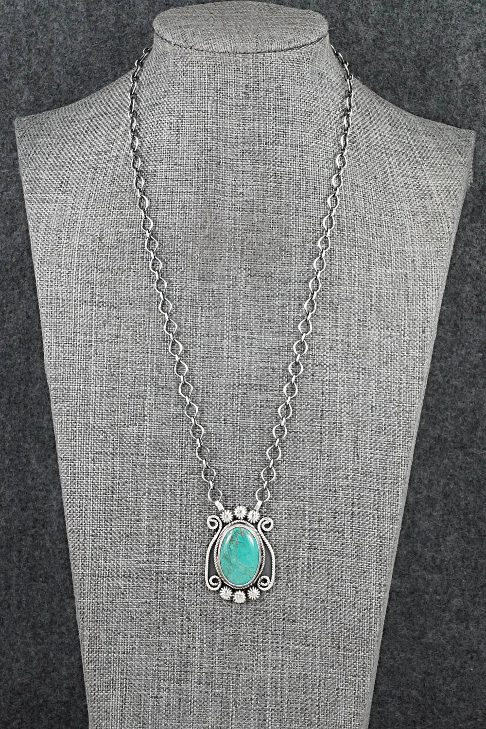 Turquoise & Sterling Silver Necklace - Cordell Platero