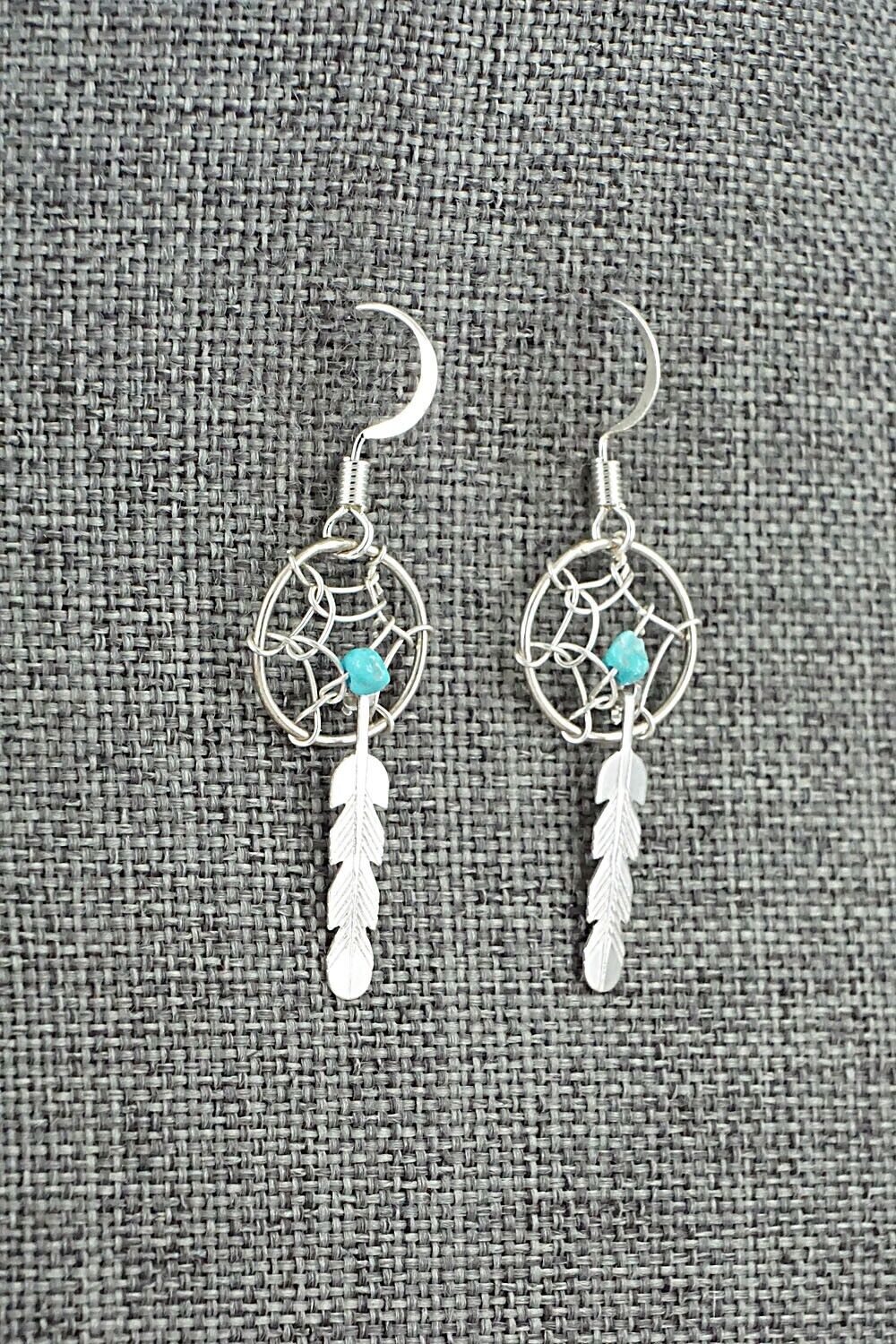 Turquoise & Sterling Silver Earrings - Helena Yazzie