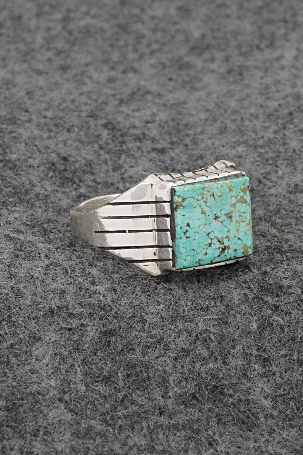 Turquoise & Sterling Silver Ring - Trevor Jack - Size 13.75