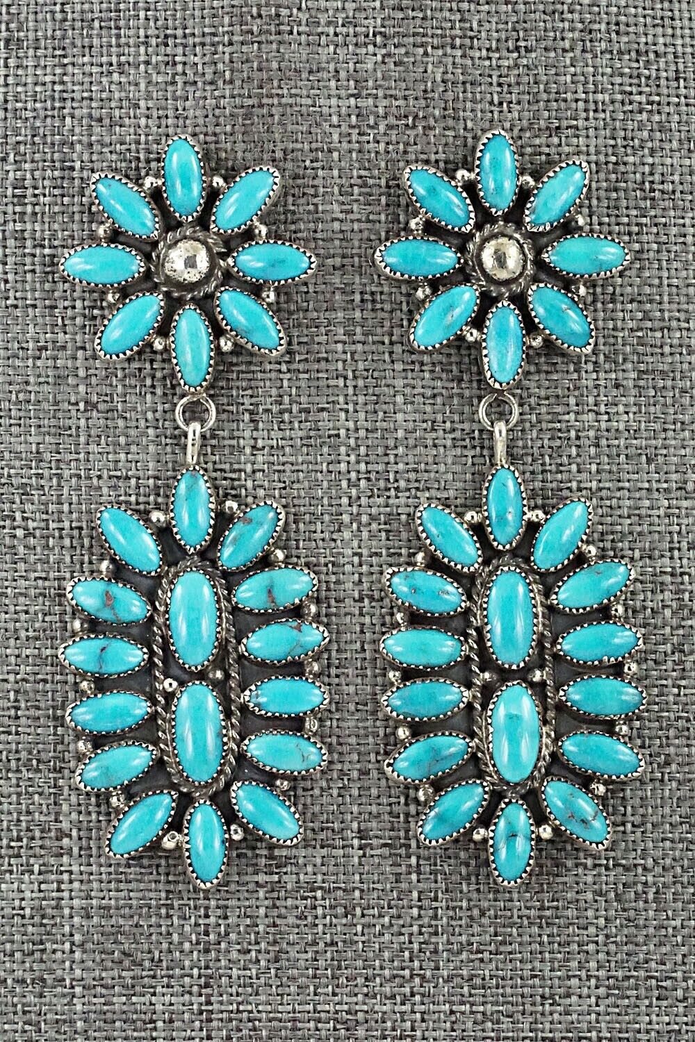 Turquoise & Sterling Silver Earrings - Anthony Skeets