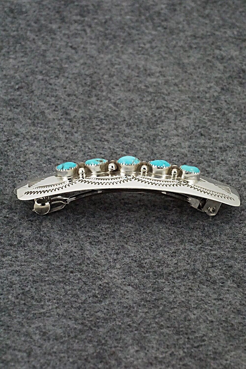 Turquoise & Sterling Silver Hair Barrette - Jolene Yazzie