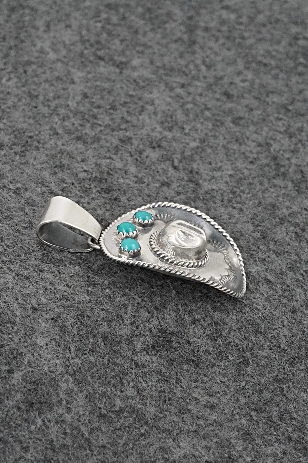 Turquoise & Sterling Silver Pendant - Bobby Platero