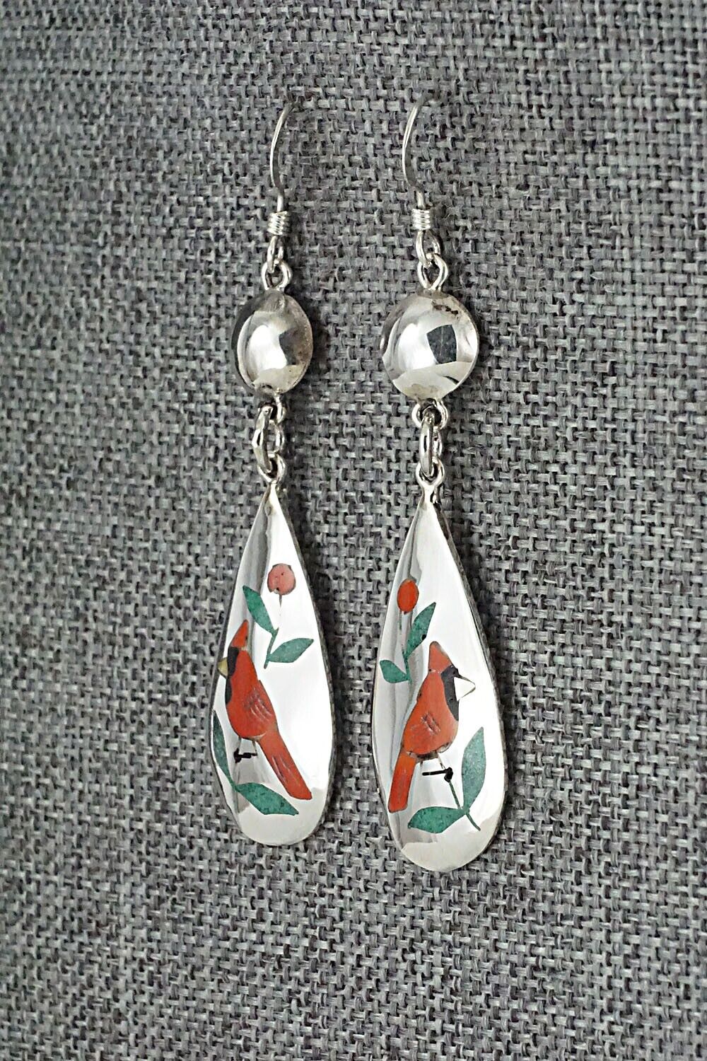 Multi Stone & Sterling Silver Earrings - Quintin Quam Sr.