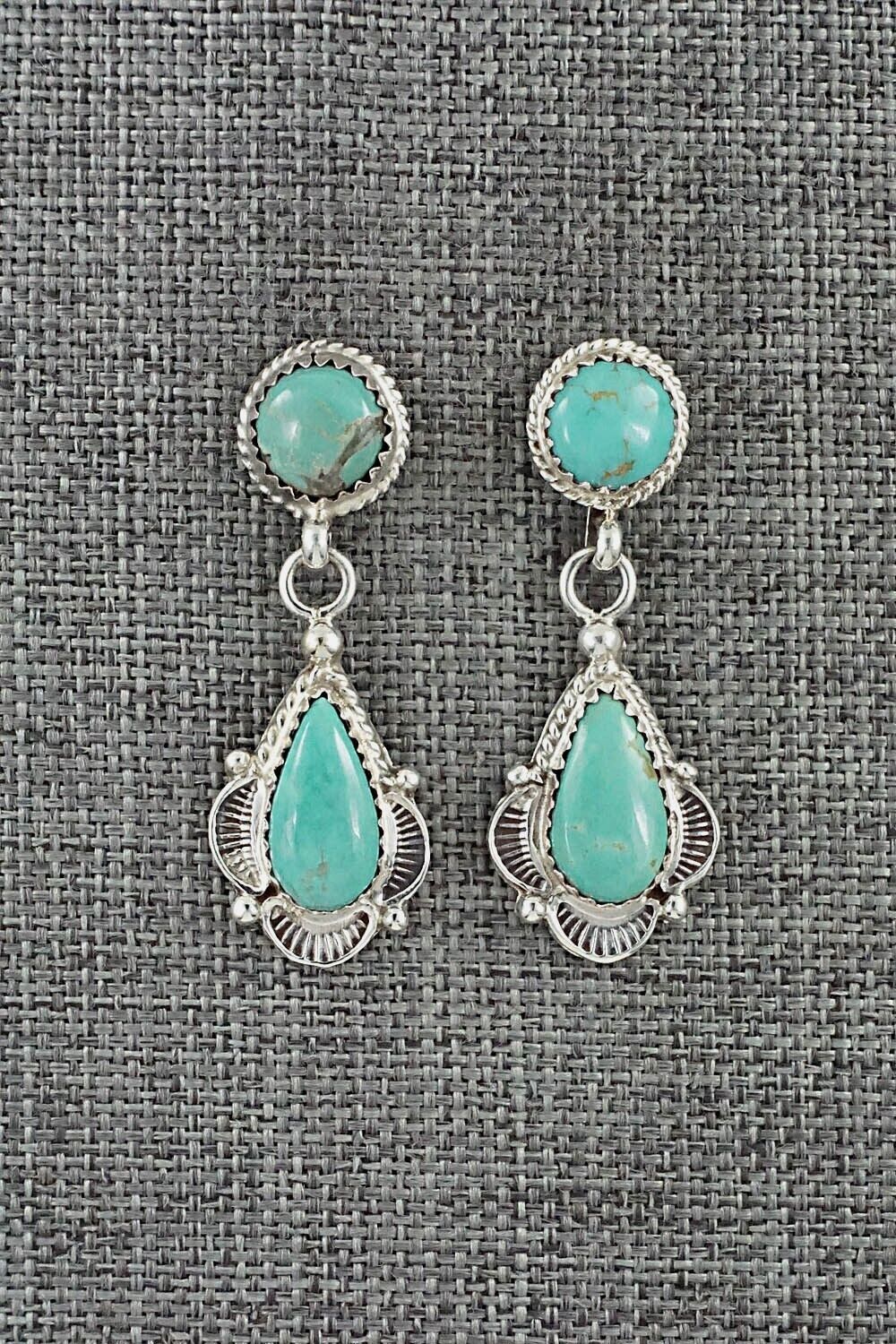 Turquoise & Sterling Silver Pendant & Earrings Set - Anthony Brown