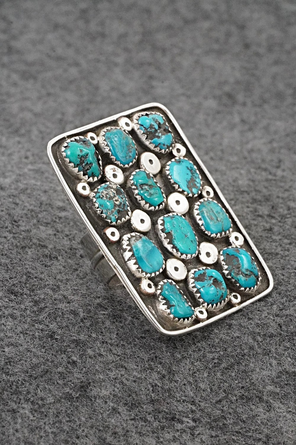 Turquoise & Sterling Silver Ring - Priscilla Reeder - Size 8