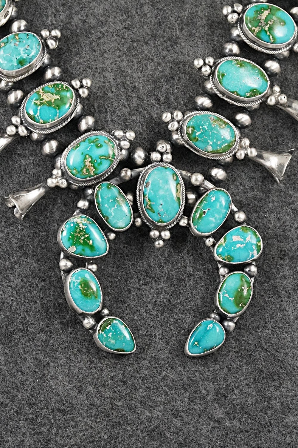 Turquoise & Sterling Silver Squash Blossom Set - Darrin Livingston