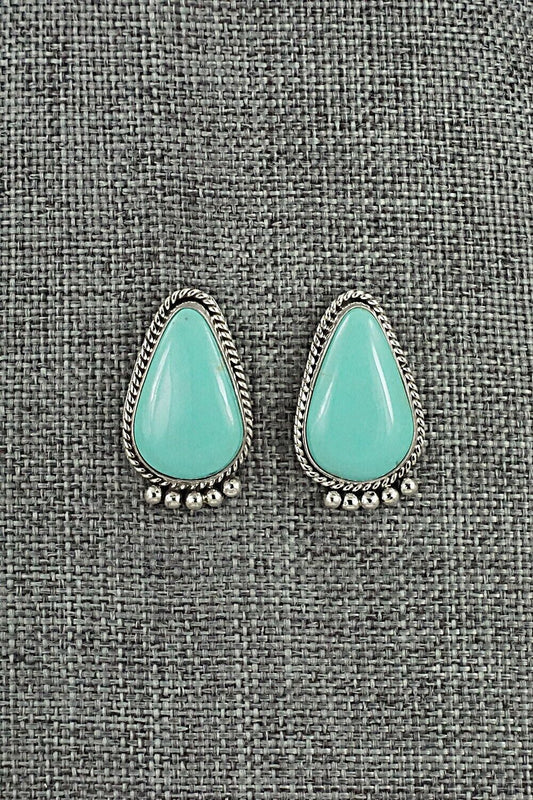 Turquoise & Sterling Silver Earrings - Rena Begay