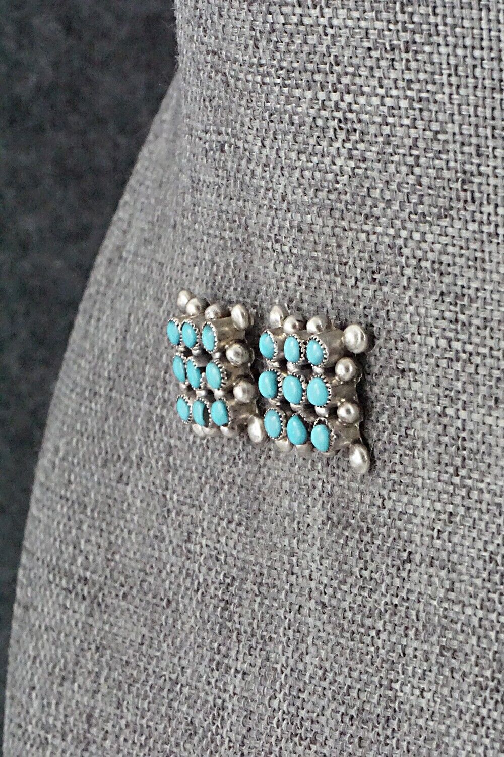 Turquoise & Sterling Silver Earrings - Calvert Lamy