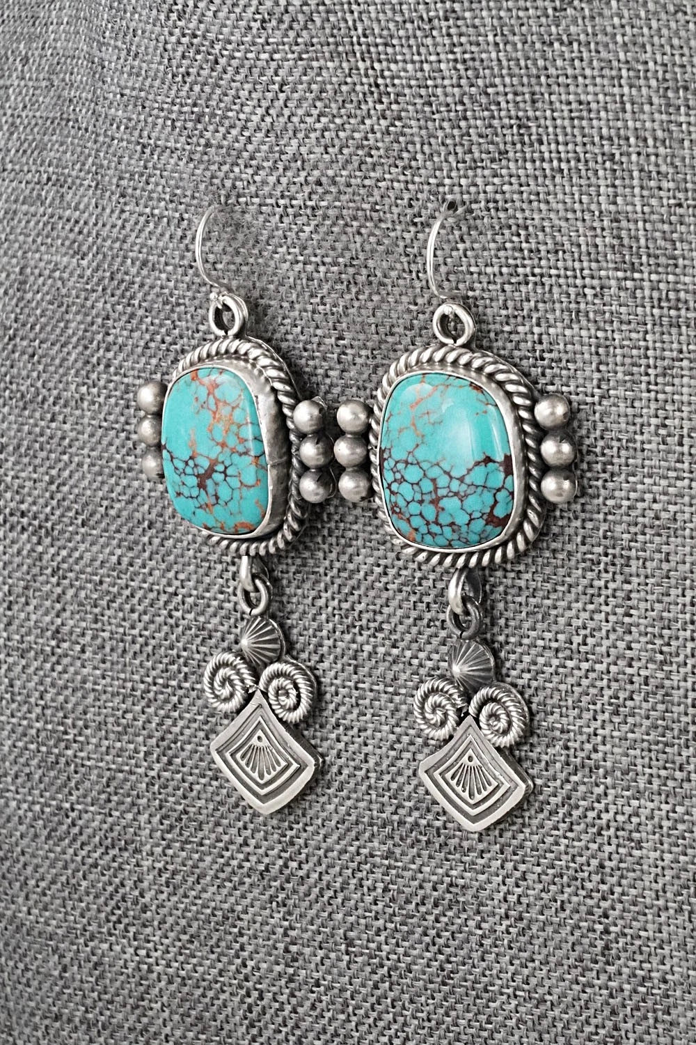 Turquoise & Sterling Silver Earrings - Michael Calladitto