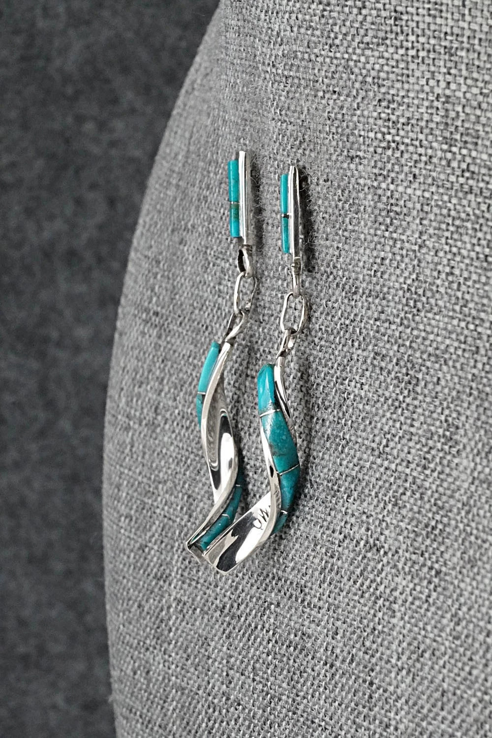 Turquoise & Sterling Silver Earrings - Gloria Waatsa
