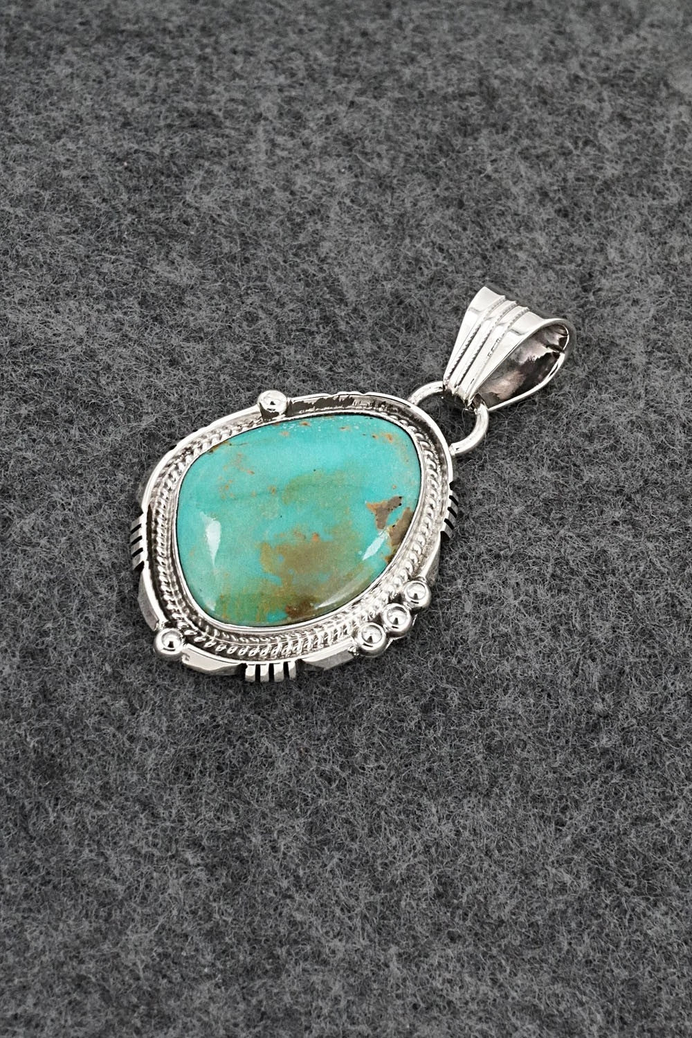 Turquoise & Sterling Silver Pendant - Marita Benally
