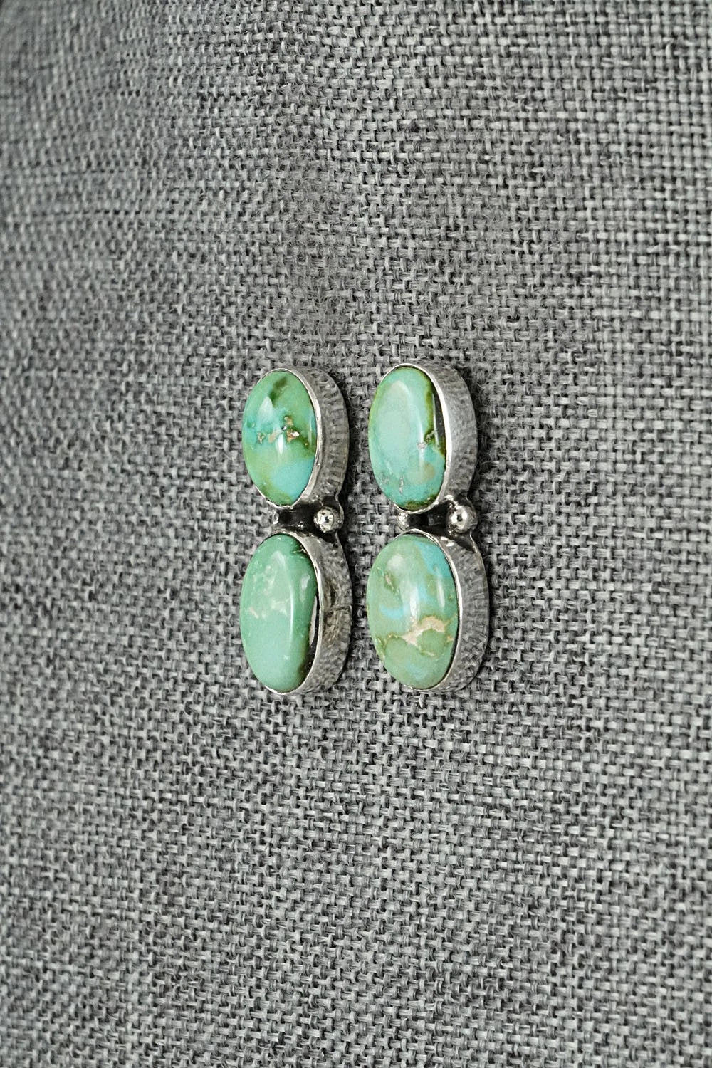 Turquoise & Sterling Silver Earrings - Rena Begay