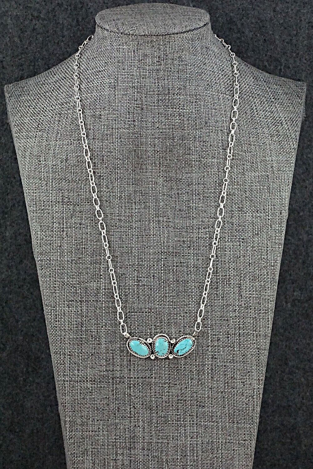 Turquoise & Sterling Silver Necklace - Ernest Hawthorne