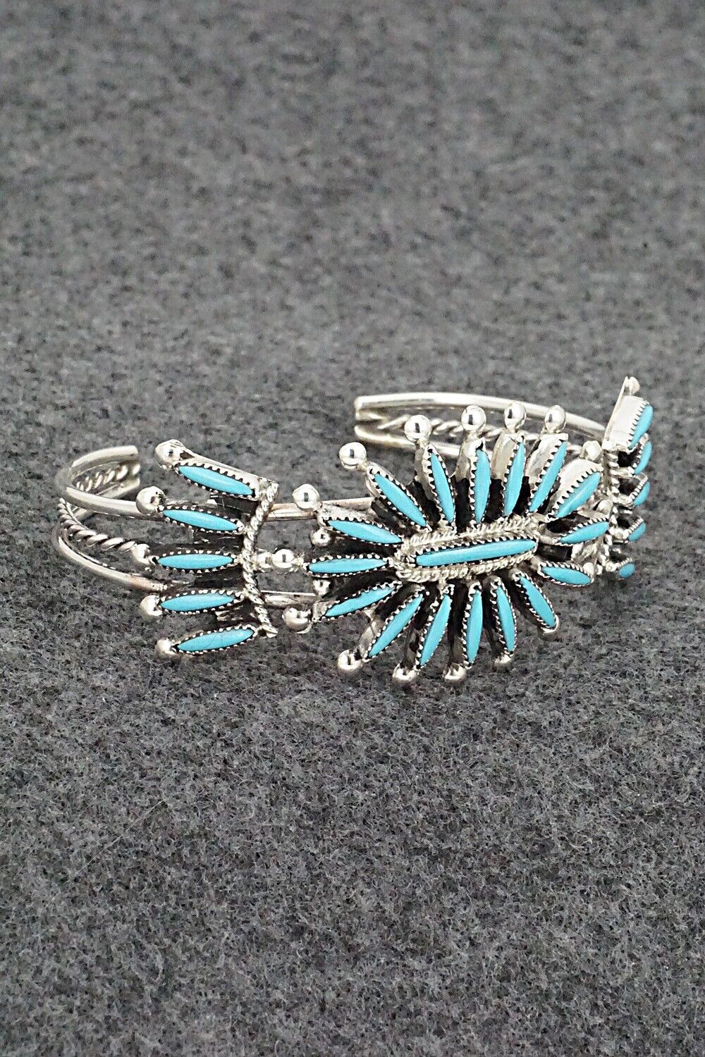 Turquoise & Sterling Silver Bracelet and Ring - Jack Etsate